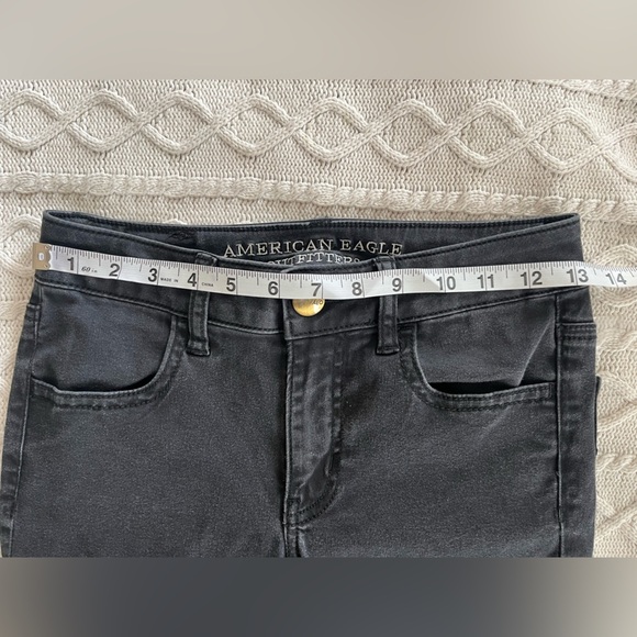 American Eagle Black Stretch Jeggings Women’s Size 0 Long - Picture 15 of 15